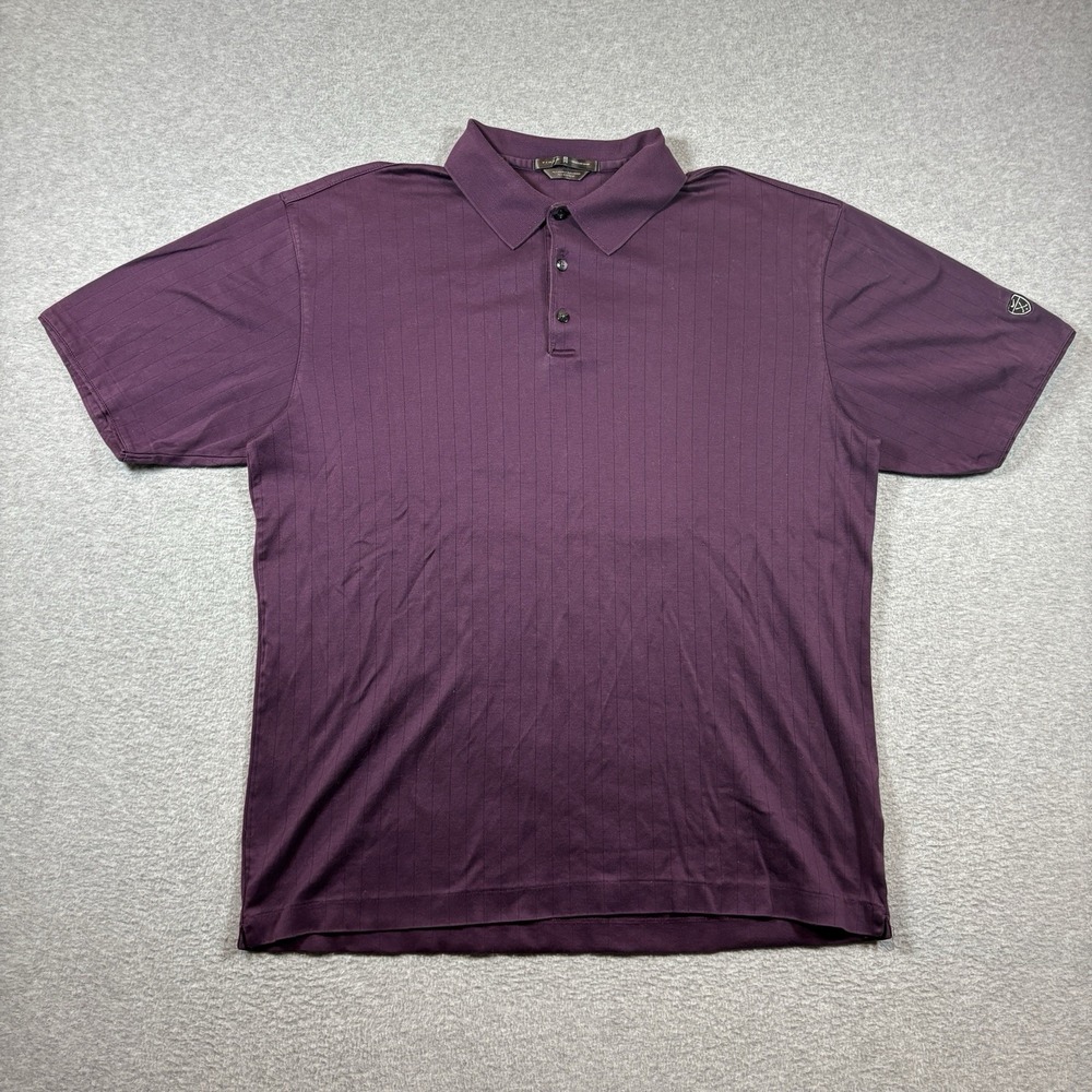 Nike Tiger Woods Collection Polo Purple Mercerized Cotton Golf Men's L Vintage